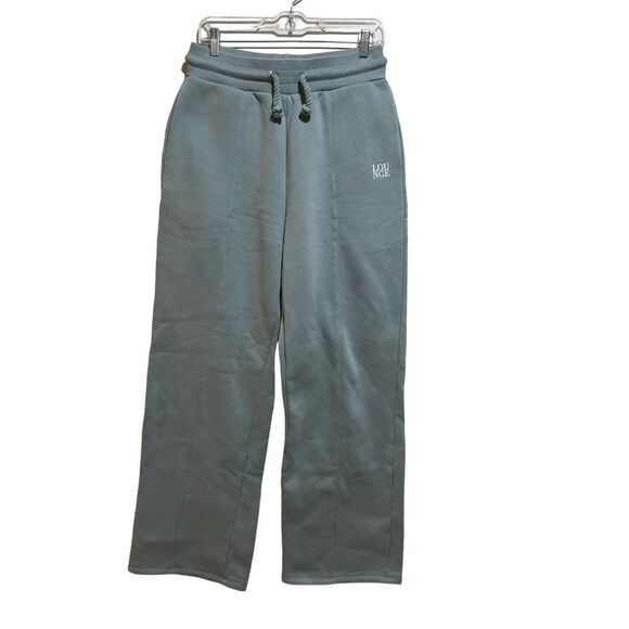 Lounge Underwear Size L Large Signature Sweatpants Logo Wide Leg Sage Green - Picture 1 of 14